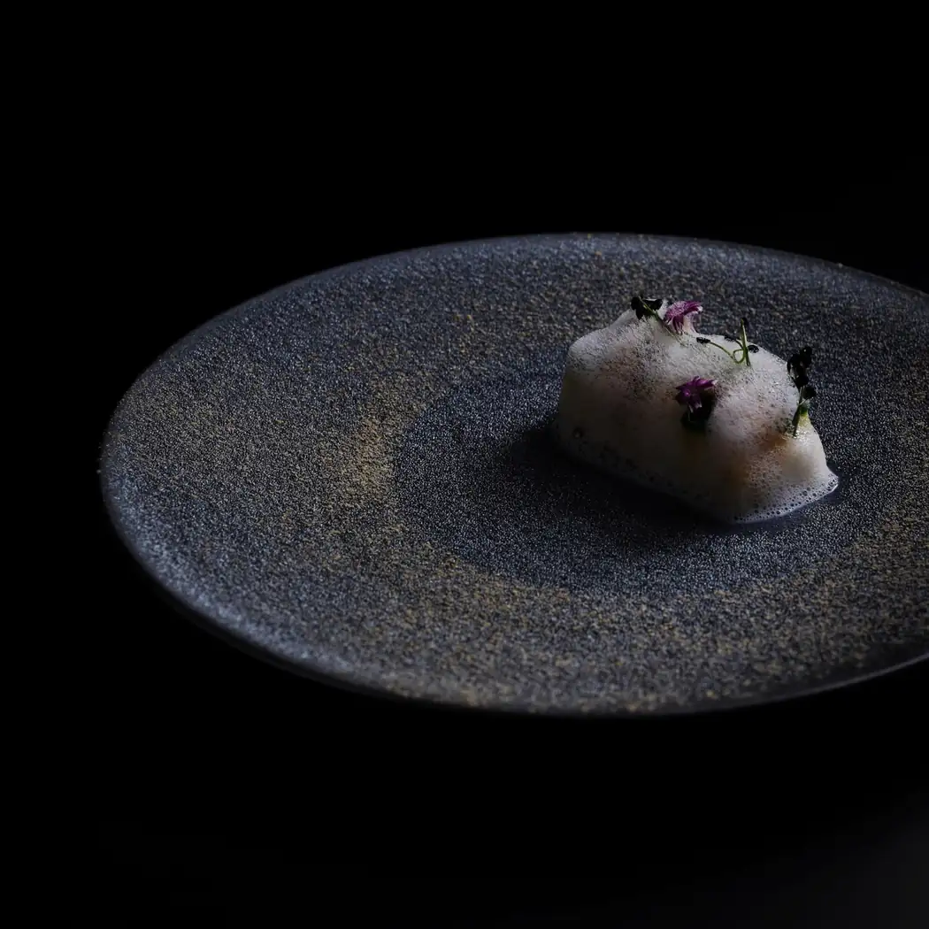 Refined plated dish with foam